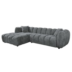 ΚΑΝΑΠΕΣ ΓΩΝΙΑ (ΑΡΙΣΤΕΡΗ) LYKKE HM3326.01L ΓΚΡΙ ΥΦΑΣΜΑ 280x89-165(η γωνία)x70Υ εκ.