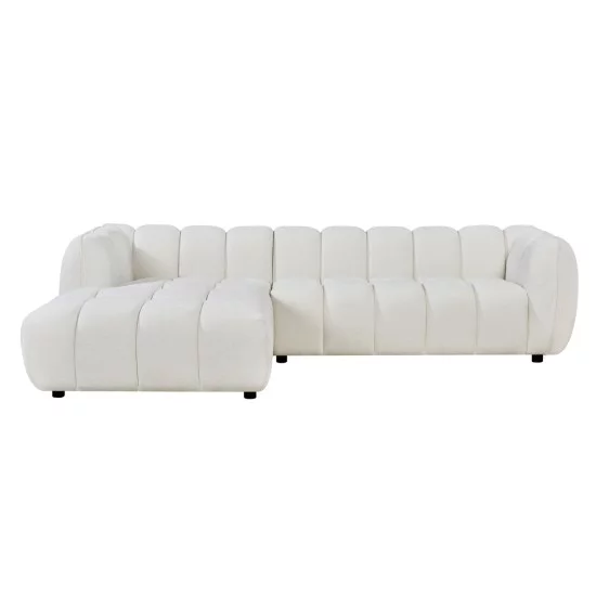 ΚΑΝΑΠΕΣ ΓΩΝΙΑ (ΑΡΙΣΤΕΡΗ) LYKKE HM3326.02L ΕΚΡΟΥ ΥΦΑΣΜΑ 280x89-165(η γωνία)x70Υεκ
