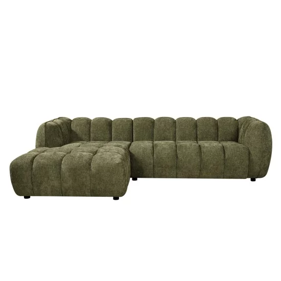 ΚΑΝΑΠΕΣ ΓΩΝΙΑ (ΑΡΙΣΤΕΡΗ) LYKKE HM3326.03L ΠΡΑΣΙΝΟ ΥΦΑΣΜΑ 280x89-165(η γωνία)x70Υεκ