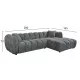 ΚΑΝΑΠΕΣ ΓΩΝΙΑ (ΔΕΞΙΑ) LYKKE HM3326.01R ΓΚΡΙ ΥΦΑΣΜΑ 280x89-165(η γωνία)x70Υεκ