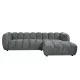 ΚΑΝΑΠΕΣ ΓΩΝΙΑ (ΔΕΞΙΑ) LYKKE HM3326.01R ΓΚΡΙ ΥΦΑΣΜΑ 280x89-165(η γωνία)x70Υεκ