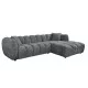 ΚΑΝΑΠΕΣ ΓΩΝΙΑ (ΔΕΞΙΑ) LYKKE HM3326.01R ΓΚΡΙ ΥΦΑΣΜΑ 280x89-165(η γωνία)x70Υεκ