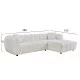ΚΑΝΑΠΕΣ ΓΩΝΙΑ (ΔΕΞΙΑ) LYKKE HM3326.02R ΕΚΡΟΥ ΥΦΑΣΜΑ 280x89-165(η γωνία)x70Υεκ