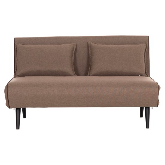 ΚΑΝΑΠΕΣ ΚΡΕΒΑΤΙ 2 ΑΤΟΜΩΝ ASMA HM3077.07 ΣΚΟΥΡΟ ΜΠΕΖ ΥΦΑΣΜΑ 143x78x84Yεκ.