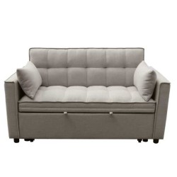 ΚΑΝΑΠΕΣ ΚΡΕΒΑΤΙ 2-ΘΕΣΙΟΣ BORG HM3289.03 ΜΠΕΖ ΥΦΑΣΜΑ 142x94x78Υεκ