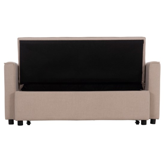 ΚΑΝΑΠΕΣ ΚΡΕΒΑΤΙ 2-ΘΕΣΙΟΣ BORG HM3289.03 ΜΠΕΖ ΥΦΑΣΜΑ 140x100x80Υεκ