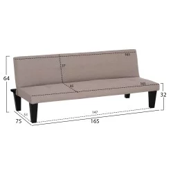 ΚΑΝΑΠΕΣ ΚΡΕΒΑΤΙ 2-ΘΕΣΙΟΣ KORO HM3304.04 ΜΠΕΖ PU ΔΕΡΜΑ 165x75x64Υεκ