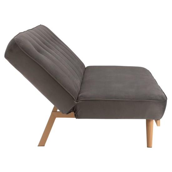 ΚΑΝΑΠΕΣ ΚΡΕΒΑΤΙ 3ΘΕΣΙΟΣ ΑΠΟ ΒΕΛΟΥΔΟ ΓΚΡΙ HM3167.01 182Χ80Χ88Υ εκ.