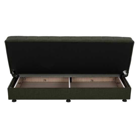 ΚΑΝΑΠΕΣ ΚΡΕΒΑΤΙ ANDRI ΤΡΙΘΕΣΙΟΣ DARK OLIVE HM3239.05 180x72x77 εκ.