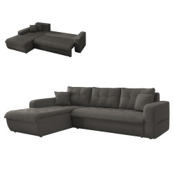 ΚΑΝΑΠΕΣ ΚΡΕΒΑΤΙ ΑΡΙΣΤΕΡΗ ΓΩΝΙΑ KANSO HM3338.01L ΓΚΡΙ ΥΦΑΣΜΑ 244x188x80Υεκ