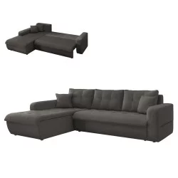 ΚΑΝΑΠΕΣ ΚΡΕΒΑΤΙ ΑΡΙΣΤΕΡΗ ΓΩΝΙΑ KANSO HM3338.01L ΓΚΡΙ ΥΦΑΣΜΑ 244x188x80Υεκ