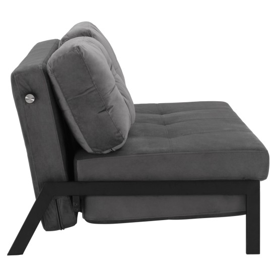 ΚΑΝΑΠΕΣ ΚΡΕΒΑΤΙ ΒΕΛΟΥΔΟ ΓΚΡΙ 2½ ΘΕΣΙΟΣ HM3079.11 151x92x66Υ εκ.