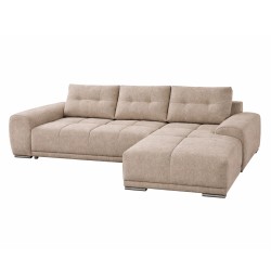 ΚΑΝΑΠΕΣ ΚΡΕΒΑΤΙ ΔΕΞΙΑ ΓΩΝΙΑ COMFYRA HM3336.03R ΜΠΕΖ ΥΦΑΣΜΑ 270x181x75Υεκ