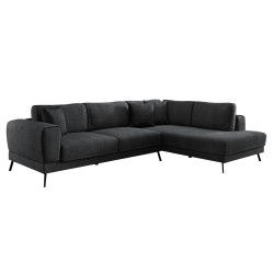 ΚΑΝΑΠΕΣ ΚΡΕΒΑΤΙ ΔΕΞΙΑ ΓΩΝΙΑ ZENORA HM3337.01R ΣΚΟΥΡΟ ΓΚΡΙ ΥΦΑΣΜΑ 303x214x80Υεκ