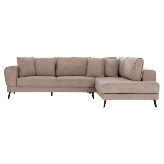 ΚΑΝΑΠΕΣ ΚΡΕΒΑΤΙ ΔΕΞΙΑ ΓΩΝΙΑ ZENORA HM3337.03R ΜΠΕΖ ΥΦΑΣΜΑ 303x214x80Υεκ