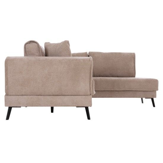 ΚΑΝΑΠΕΣ ΚΡΕΒΑΤΙ ΔΕΞΙΑ ΓΩΝΙΑ ZENORA HM3337.03R ΜΠΕΖ ΥΦΑΣΜΑ 303x214x80Υεκ