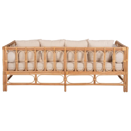 ΚΑΝΑΠΕΣ-ΚΡΕΒΑΤΙ ΕΞ. ΧΩΡΟΥ LIGNANO HM9660 RATTAΝ ΦΥΣΙΚΟ-ΜΠΕΖ ΜΑΞΙΛΑΡΙΑ 200x100x75Υεκ.