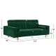 ΚΑΝΑΠΕΣ ΚΡΕΒΑΤΙ SALVADOR HM3150.13 ΒΕΛΟΥΔΟ ΚΥΠΑΡΙΣΣΙ 223X90X80Y εκ.