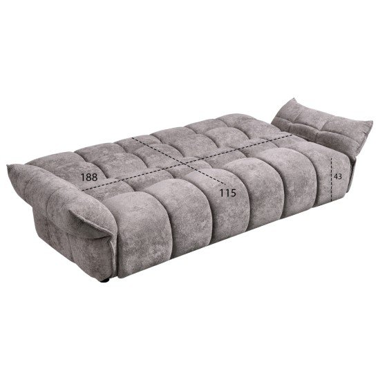 ΚΑΝΑΠΕΣ ΚΡΕΒΑΤΙ MELU HM3314.01 ΓΚΡΙ ΥΦΑΣΜΑ--ΚΑΘΙΣΜΑ POCKET SPRINGS 240-250x90x85Υεκ.