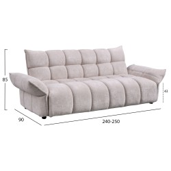 ΚΑΝΑΠΕΣ ΚΡΕΒΑΤΙ MELU HM3314.02 ΜΠΕΖ ΥΦΑΣΜΑ--ΚΑΘΙΣΜΑ POCKET SPRINGS 240-250x90x85Υεκ.