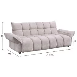 ΚΑΝΑΠΕΣ ΚΡΕΒΑΤΙ MELU HM3314.02 ΜΠΕΖ ΥΦΑΣΜΑ--ΚΑΘΙΣΜΑ POCKET SPRINGS 240-250x90x85Υεκ.