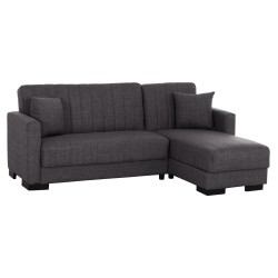 ΚΑΝΑΠΕΣ ΚΡΕΒΑΤΙ GHUFRAN ΓΩΝΙΑ ΑΝΑΣΤΡΕΨΙΜΗ ΓΚΡΙ ΜΕ ΑΠΟΘΗΚΕΤΙΚΟ ΧΩΡΟ HM3244.03 202x140x78Yεκ.