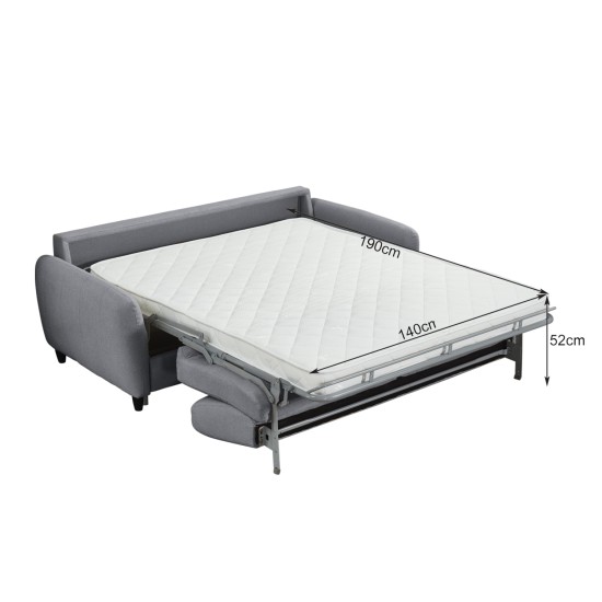 ΚΑΝΑΠΕΣ-ΚΡΕΒΑΤΙ ΜΕ ΑΝΑΔΙΠΛ.ΣΤΡΩΜΑ ETUDINE HM3311.02 ΜΠΕΖ ΥΦΑΣΜΑ 190x98x90Υεκ