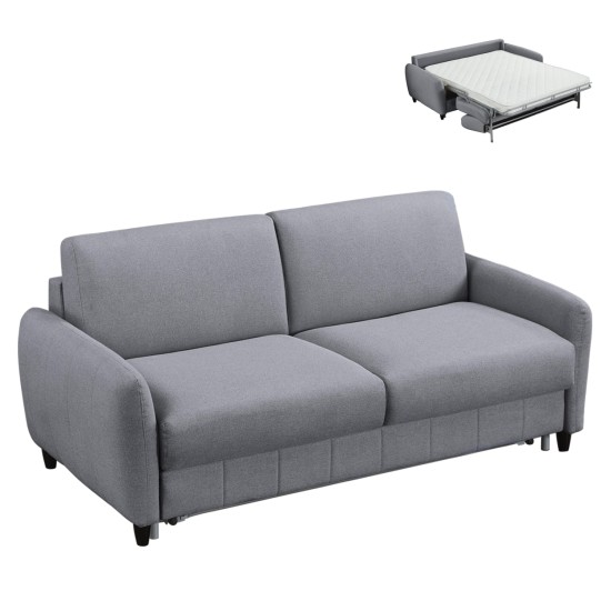 ΚΑΝΑΠΕΣ-ΚΡΕΒΑΤΙ ΜΕ ΑΝΑΔΙΠΛ.ΣΤΡΩΜΑ ETUDINE HM3311.02 ΜΠΕΖ ΥΦΑΣΜΑ 190x98x90Υεκ