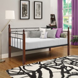 ΚΑΝΑΠΕΣ ΚΡΕΒΑΤΙ ΜΕ ΣΤΡΩΜΑ REVEN HM21329 ΜΕΤΑΛΛΟ & ΞΥΛΟ ΣΕ DIRTY OAK--ΣΤΡΩΜΑ 90Χ190εκ