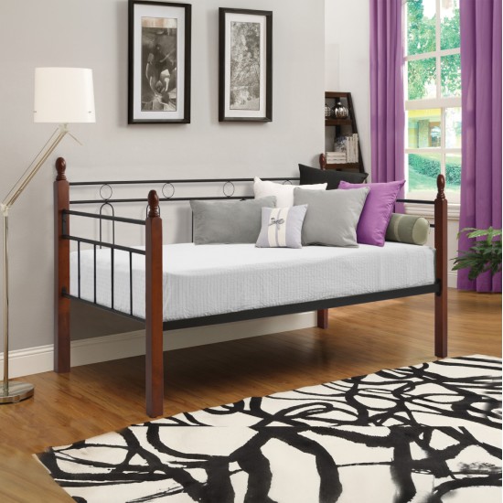 ΚΑΝΑΠΕΣ ΚΡΕΒΑΤΙ ΜΕ ΣΤΡΩΜΑ REVEN HM21329 ΜΕΤΑΛΛΟ & ΞΥΛΟ ΣΕ DIRTY OAK--ΣΤΡΩΜΑ 90Χ190εκ