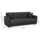 ΚΑΝΑΠΕΣ ΚΡΕΒΑΤΙ POLYA ΤΡΙΘΕΣΙΟΣ HM3240.03 ΓΚΡΙ 215x85x76Υ εκ.