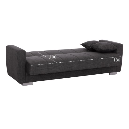 ΚΑΝΑΠΕΣ ΚΡΕΒΑΤΙ POLYA ΤΡΙΘΕΣΙΟΣ HM3240.03 ΓΚΡΙ 215x85x76Υ εκ.