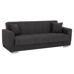 ΚΑΝΑΠΕΣ ΚΡΕΒΑΤΙ POLYA ΤΡΙΘΕΣΙΟΣ HM3240.03 ΓΚΡΙ 215x85x76Υ εκ.