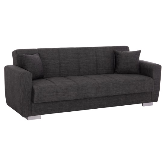 ΚΑΝΑΠΕΣ ΚΡΕΒΑΤΙ POLYA ΤΡΙΘΕΣΙΟΣ HM3240.03 ΓΚΡΙ 215x85x76Υ εκ.