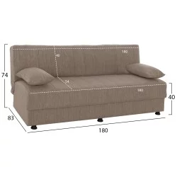 ΚΑΝΑΠΕΣ ΚΡΕΒΑΤΙ ANDRI ΤΡΙΘΕΣΙΟΣ ΜΠΕΖ HM3239.04 180x83x74Υ εκ.