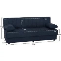 ΚΑΝΑΠΕΣ ΚΡΕΒΑΤΙ ANDRI ΤΡΙΘΕΣΙΟΣ ΜΠΛΕ HM3239.07 180x83x74Y εκ.