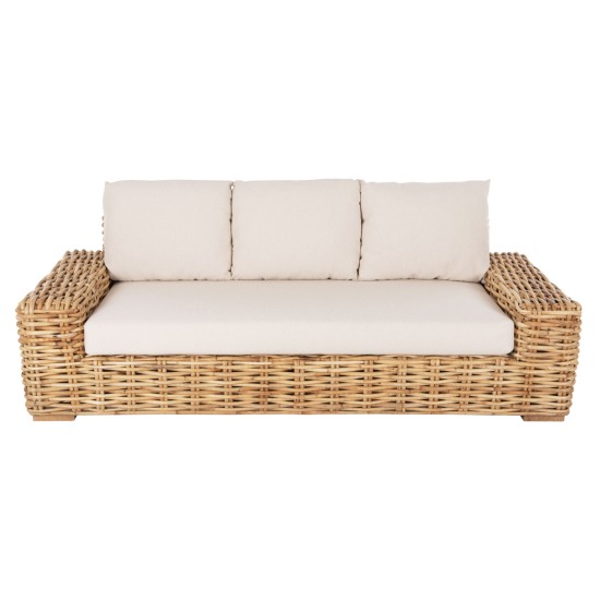 ΚΑΝΑΠΕΣ ΤΡΙΘΕΣΙΟΣ ΕΞ.ΧΩΡΟΥ TROPEL HM9808 ΞΥΛΟ MANGO-RATTAN ΦΥΣΙΚΟ-ΛΕΥΚΑ ΜΑΞΙΛΑΡΙΑ 216x88x85Υεκ