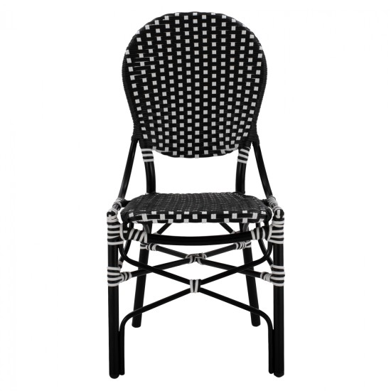 ΚΑΡΕΚΛΑ ΑΛΟΥΜΙΝΙΟΥ BAMBOO LOOK ΜΕ WICKER ΜΑΥΡΟ ΛΕΥΚΟ HM5792.02 46x60x96 εκ.