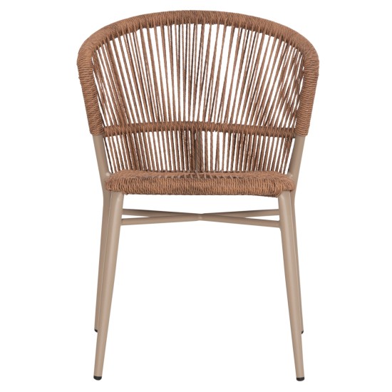 ΚΑΡΕΚΛΑ ΑΛΟΥΜΙΝΙΟΥ LYNN HM6267.03 ΚΑΠΟΥΤΣΙΝΟ ΣΚΕΛΕΤΟΣ-P.E.RATTAN ΦΥΣΙΚΟ 57x62x78Υεκ