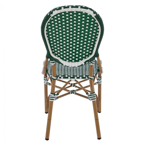 ΚΑΡΕΚΛΑ ΑΛΟΥΜΙΝΙΟΥ BAMBOO LOOK ΜΕ WICKER ΠΡΑΣΙΝΟ ΛΕΥΚΟ HM5792.01 47x55x98 εκ.