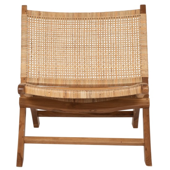 ΚΑΡΕΚΛΑ LOUNGE ΑΝΑΔΙΠΛΟΥΜΕΝΗ ANTIL HM9379.01 ΜΑΣΙΦ ΞΥΛΟ ΤEAK ΦΥΣΙΚΟ 66x77x67Yεκ.