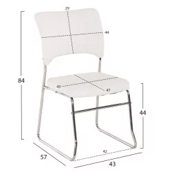 ΚΑΡΕΚΛΑ QUENTI HM1071.02 ΛΕΥΚΗ 52x60x85 εκ.