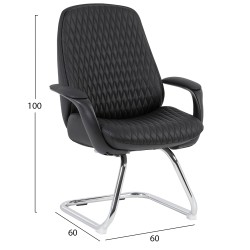 ΚΑΡΕΚΛΑ ΕΠΙΣΚΕΠΤΗ VELUM-s HM1235.01 ΜΑΥΡO PU--ΒΑΣΗ ΧΡΩΜΙΟΥ 71x60x100Υεκ.