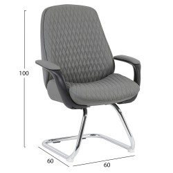 ΚΑΡΕΚΛΑ ΕΠΙΣΚΕΠΤΗ VELUM-s HM1235.10 ΓΚΡΙ PU--ΒΑΣΗ ΧΡΩΜΙΟΥ 71x60x100Υεκ.