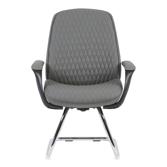 ΚΑΡΕΚΛΑ ΕΠΙΣΚΕΠΤΗ VELUM-s HM1235.10 ΓΚΡΙ PU--ΒΑΣΗ ΧΡΩΜΙΟΥ 71x60x100Υεκ.