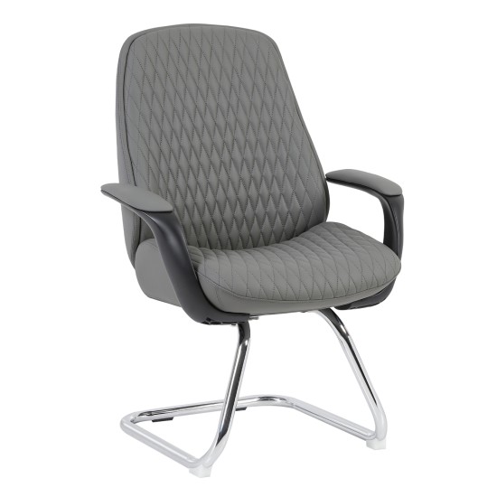 ΚΑΡΕΚΛΑ ΕΠΙΣΚΕΠΤΗ VELUM-s HM1235.10 ΓΚΡΙ PU--ΒΑΣΗ ΧΡΩΜΙΟΥ 71x60x100Υεκ.