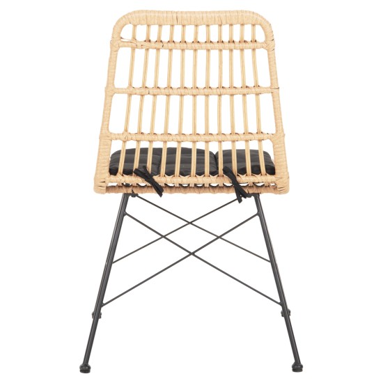 ΚΑΡΕΚΛΑ ΕΞΩΤ.ΧΩΡΟΥ ALLEGRA & ΜΑΞΙΛΑΡΙ HM5451.11 ΜΕΤΑΛΛΟ ΜΑΥΡΟ-ΜΠΕΖ WICKER 52x51.5x83.5Y