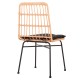 ΚΑΡΕΚΛΑ ALLEGRA HM5705.11 ΜΑΥΡΗ ΜΕΤΑΛΛΙΚΗ ΜΕ ΜΑΞΙΛΑΡΙ-WICKER ΜΠΕΖ 46,5x50x85Υεκ.