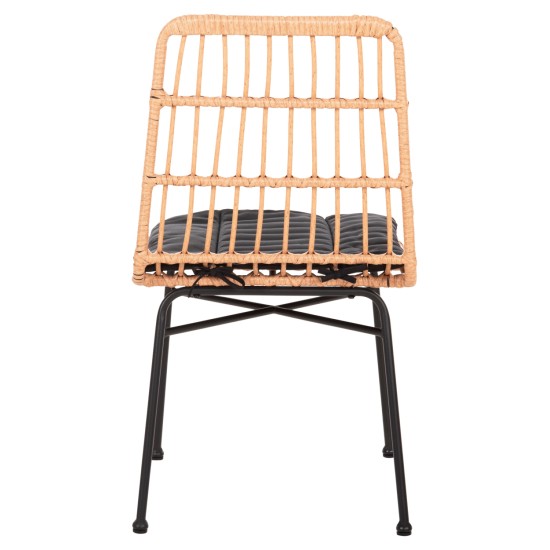 ΚΑΡΕΚΛΑ ALLEGRA HM5705.11 ΜΑΥΡΗ ΜΕΤΑΛΛΙΚΗ ΜΕ ΜΑΞΙΛΑΡΙ-WICKER ΜΠΕΖ 46,5x50x85Υεκ.