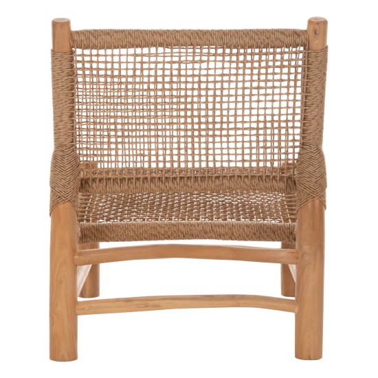ΚΑΡΕΚΛΑ LONDER HM5986 ΞΥΛΟ TEAK ΣΕ ΦΥΣΙΚΟ ΚΑΙ ΣΥΝΘΕΤΙΚΟ RATTAN 63x77x77Υεκ.